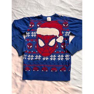 Marvel Kids Spiderman Christmas Sweater - Small - Blue - Gently Used